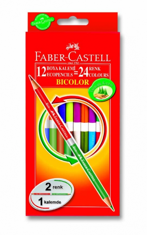FABER BICOLOR BOYA KALEMİ 24 RENK 120612
