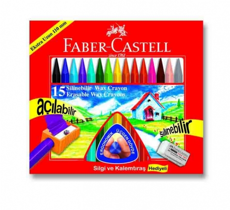 FABER SİLİNEBİLİR WAX CRAYON PASTEL 15 Lİ 122715